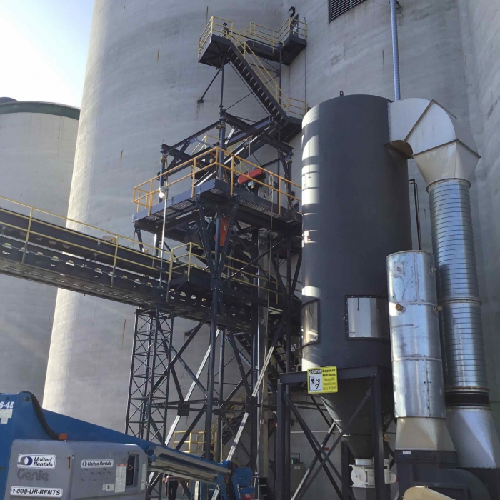 Conveyor system for a silo built by McCormick Construction.
