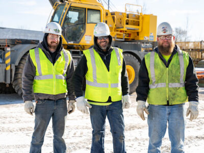 smiling construction workers