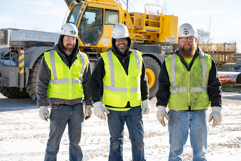 smiling construction workers