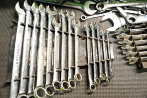 wrenches in tool bench